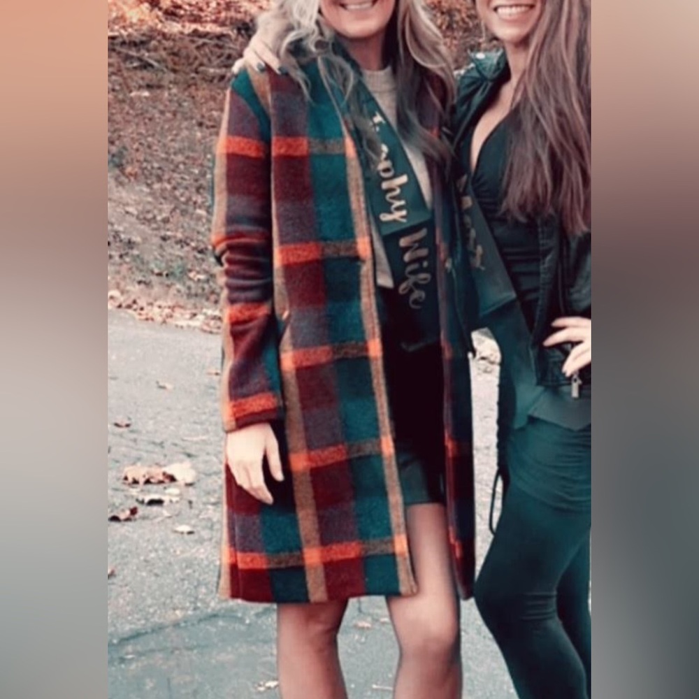 Rachel Zoe Multicolor Plaid Trench Coat